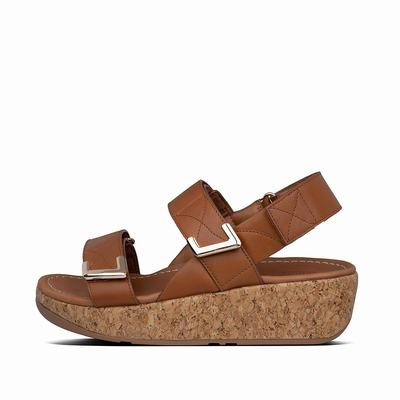 Fitflop Remi Adjustable Leather - Sandalen Damen - HellBraun (TLX856179)